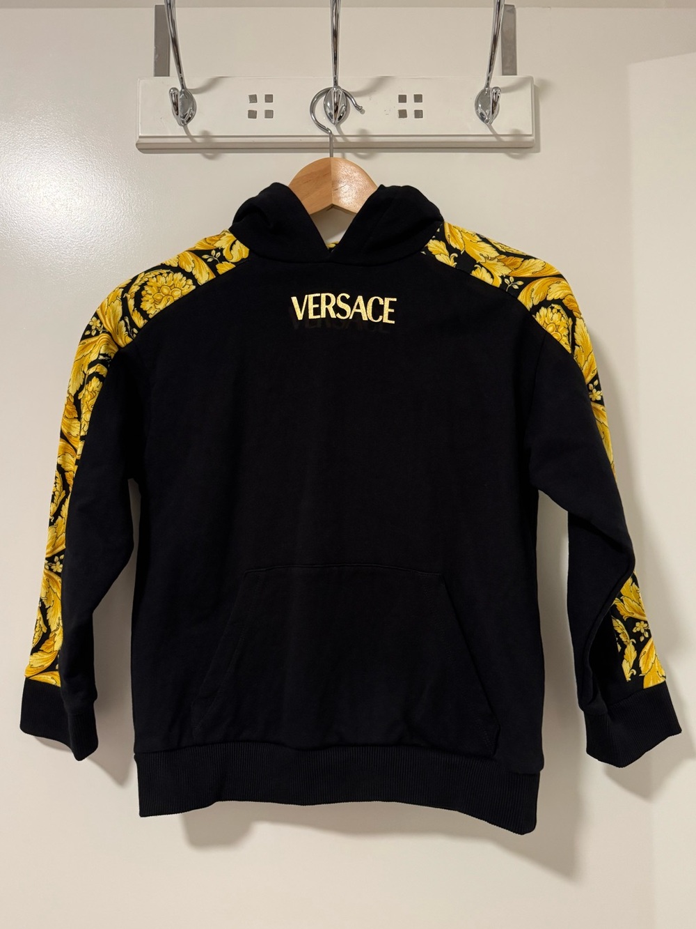 Versace Kids Barocco Medusa Hoodie Black Gold Size 6A 116cm